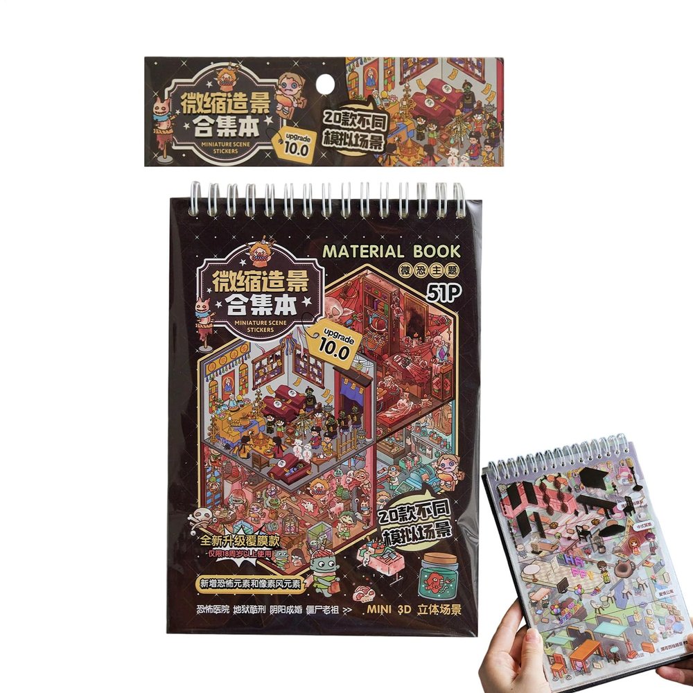3D Sticker Scenes for Adults | Miniature 3D Scary House Stickers for Adults | Decorative Collection Decal for Halloween Christmas Birthday Children's Day Figures Home Wall Cabinet