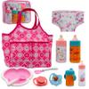 Baby Doll Accessories Magic Bottle Set - Doll Feeding Pretend Playset with Disappearing Milk & Juice Bottles,Handbag Pacifiers Bowl Diaper & Bib Doll Bottle Toys set Gift for Kids Girls Ages 3+ view 1