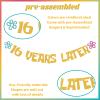16 Years Later Banner - Cheers to 16 Years, Yellow Sponge Theme Cartoon 16th Birthday Anniversary Decorations Gold Glitter view 3