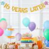 16 Years Later Banner - Cheers to 16 Years, Yellow Sponge Theme Cartoon 16th Birthday Anniversary Decorations Gold Glitter view 4