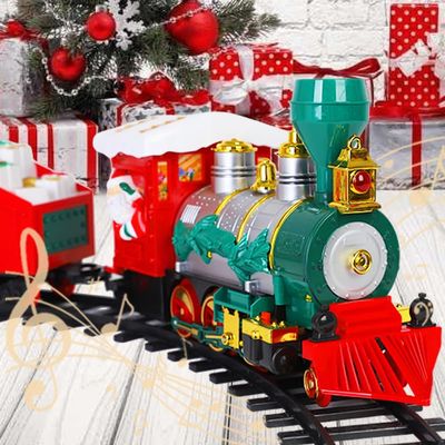 Electric Train Set  Features Sounds, Lights, Ideal for Under The Christmas Tree