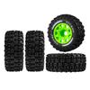 NMNRC Pre-Glued Plastic RC Wheels and Tires 12MM 14MM 17MM Hex Compatible with Arrma Axial RC4WD Redcat Slash 2WD 4X4 Senton Short Course Truck Upgrades Part Green view 1