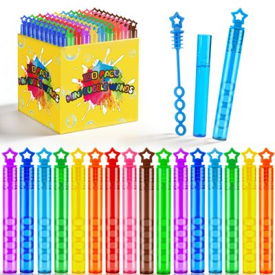 100 Pack Mini Star Bubble Wands Bulk  More Bubbles with Extra Holes, Party Favors for Kids Ages 3+, Classroom Prizes & Goodie Bag Stuffers