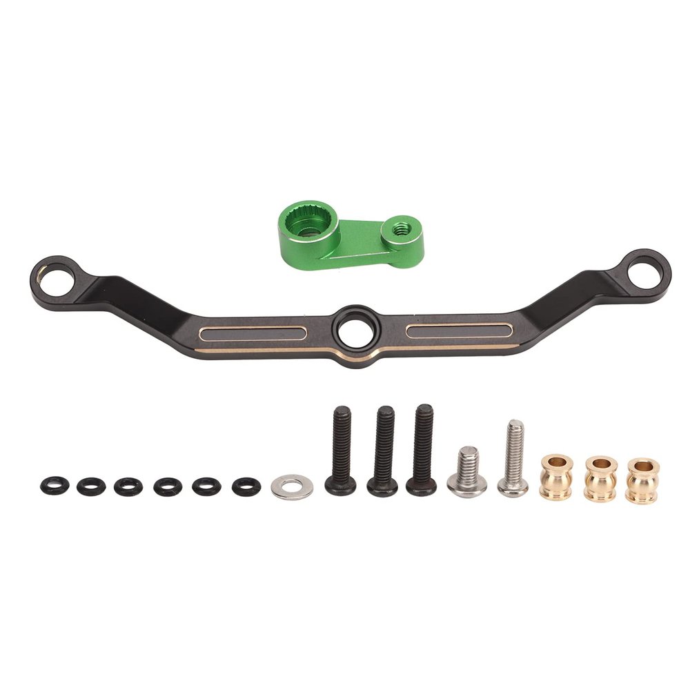 Aluminum Alloy Steering Link Vibration Reduction Steering Rod Link for 1/18 RC Remote Control Car Green Arm
