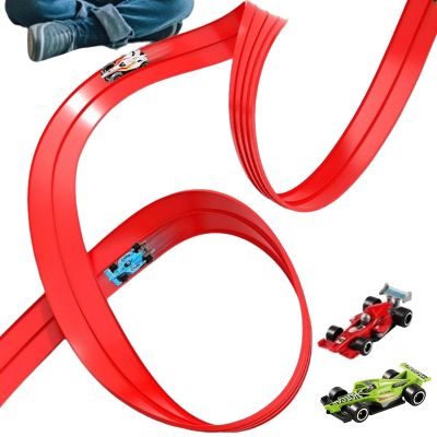 ,Toy Car and Roll Up Track - Toy Car Track Set - Flexible with Suction Cups, Riding Games Portable for Racing for Yard Balcony Indoor Outdoor Bedroom Boys Girls Toddler Preschoolers