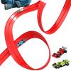 ,Toy Car and Roll Up Track - Toy Car Track Set - Flexible with Suction Cups, Riding Games Portable for Racing for Yard Balcony Indoor Outdoor Bedroom Boys Girls Toddler Preschoolers view 1