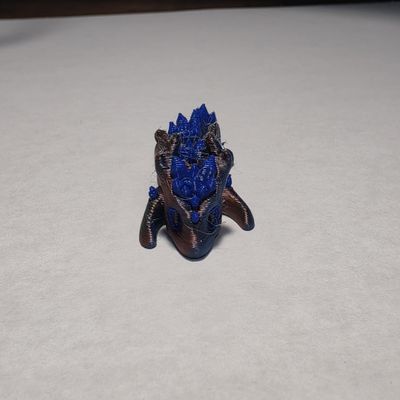 3D Printed Articulated Dragon Figurines 5 Pieces in one Pack, Blue and Bronze, Fantasy Miniature Collectibles, Poseable Action Figures,