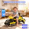 12V Electric Wiggle Car with Pedal, Rechargeable 2-in-1 Swing Car, Drifting Car with Backrests, Anti-Rollover, Spray, Flashing Lights, Music, Bluetooth, for Ages 3 and Up, 150 lbs(Yellow + Black) view 2
