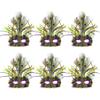 Black Mardi Gras Beads - 33 inch, 7mm, 72 Necklaces and Mask with Feathers Set of 6 view 3