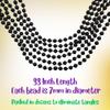 Black Mardi Gras Beads - 33 inch, 7mm, 72 Necklaces and Mask with Feathers Set of 6 view 4