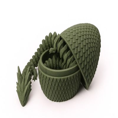 3D Printed Articulating Dragon with Egg Affordable (Green)