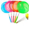 BRIGHTFUFU 3pcs Extendable Fishing Nets for Telescopic Stainless Steel Poles Anti-Slip Rubber Handles Large Pocket Design for Safe Butterfly Insect and Small Fish Catching Outdoors Pink view 3