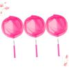 BRIGHTFUFU 3pcs Extendable Fishing Nets for Telescopic Stainless Steel Poles Anti-Slip Rubber Handles Large Pocket Design for Safe Butterfly Insect and Small Fish Catching Outdoors Pink view 4