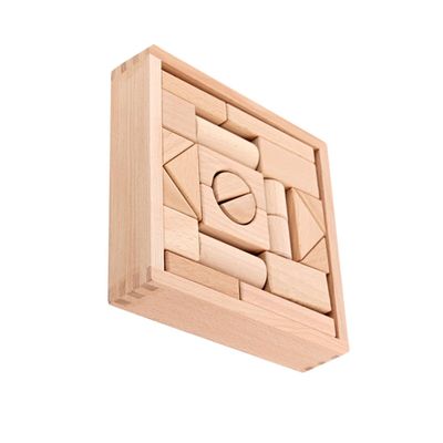 BRIGHTFUFU Educational Wooden Building Blocks for Beech Wood Cognitive Box Safe Non-Toxic Montessori Early Learning Puzzle for Development