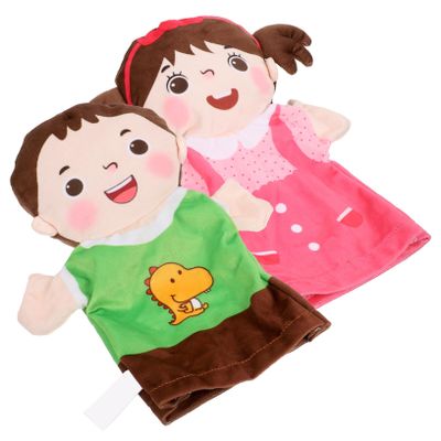 BCOATH 2Pcs Lifelike Hand Puppet Figures for Realistic Storytelling Dolls Interactive Boy Girl Hand Puppets for Imaginative Play and Early Learning