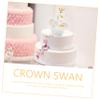 HAKIDZEL 2pcs Resin Swan Figurines Cute Miniature Swan Sculptures Birthday Cake Decorations for Wedding Party Shower Dessert Tabletop Decor view 2