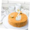 HAKIDZEL 2pcs Resin Swan Figurines Cute Miniature Swan Sculptures Birthday Cake Decorations for Wedding Party Shower Dessert Tabletop Decor view 4