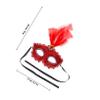 BCOATH 12pcs Crimson Plume Masquerade Masks Unique Half-face Costume Masks for Women Comfortable Masquerade Ball and Halloween Party Supplies for Carnival and Cosplay Events 12pcs view 2