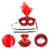 BCOATH 12pcs Crimson Plume Masquerade Masks Unique Half-face Costume Masks for Women Comfortable Masquerade Ball and Halloween Party Supplies for Carnival and Cosplay Events 12pcs view 3