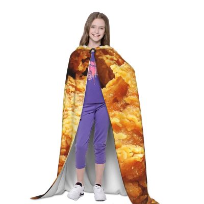 Bgiwylu Unisex Medieval Renaissance Cloak Fried Chicken Hooded Cape For Halloween Cosplay, Role Play Costume With Adjustable Tie Small