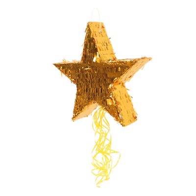 KOMBIUDA Creative Five-pointed Star Pinata Hanging Decor for Birthday Party Festivals Shiny Tassel Design with Candy and Filling Fun Carnival Activity Supplies