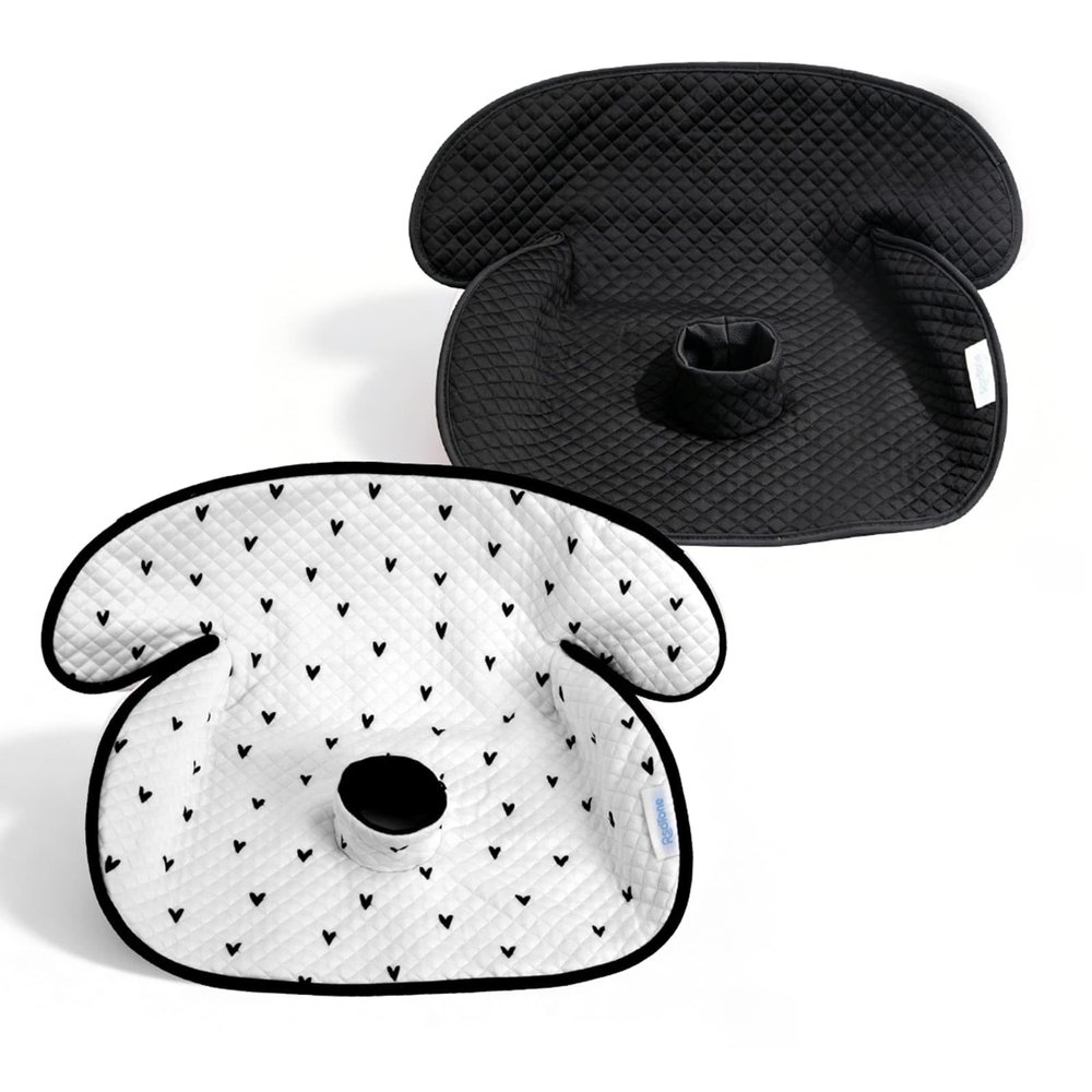 RsoTone 2 Pack Waterproof Baby Piddle Pads Carseat Potty Training Car Seat Protector, Waterproof Infant Car Seat Liner Cover to Prevent Pee, Leakproof and Washable (Black and White)