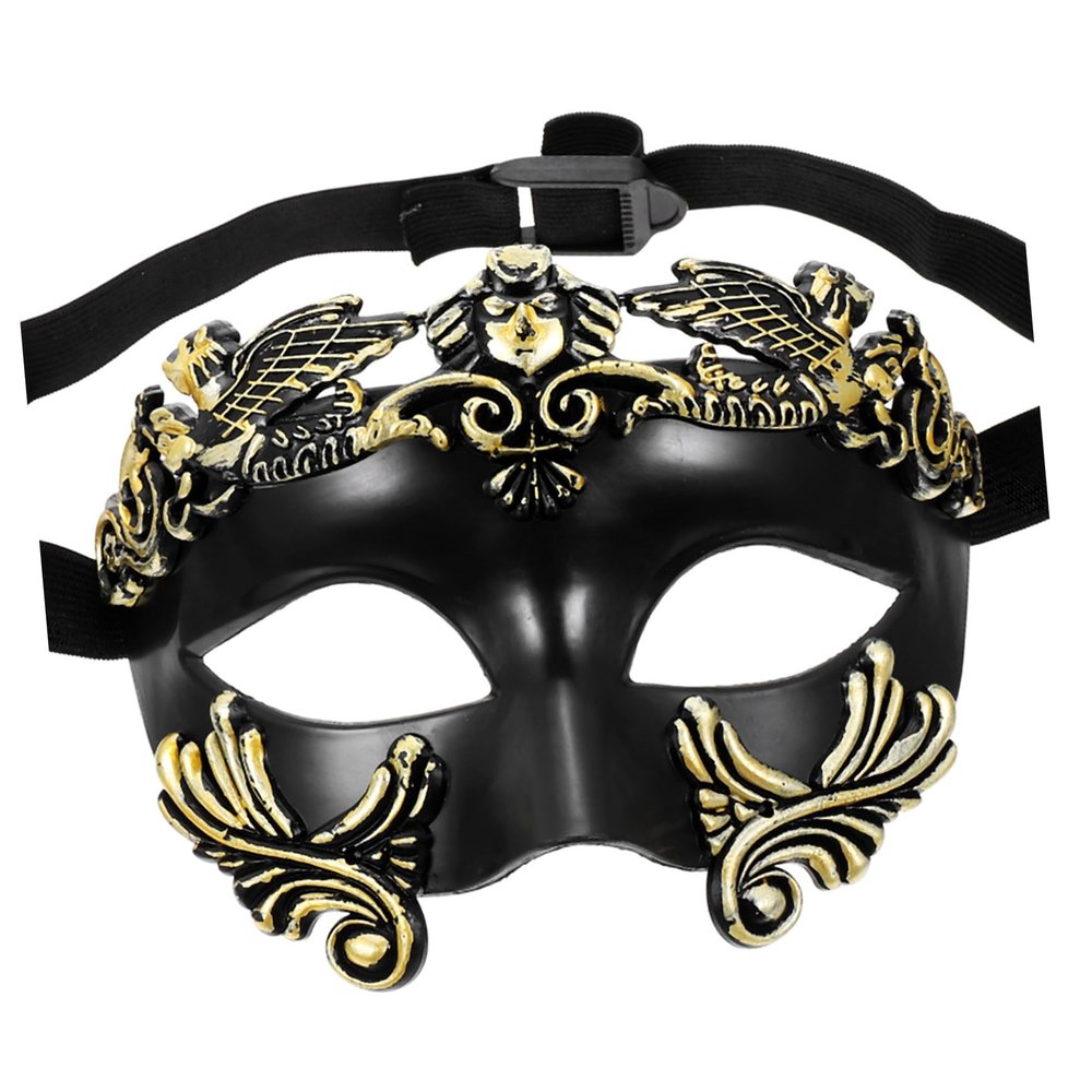 BCOATH Egypt Style Warrior Half Face Halloween Party Decorative Prop for Men Lightweight Cosplay Accessory with Lifelike Design for Festive Role Play and Costume Events