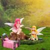 2Pcs Miniature Fairy Garden Bed with Flower Fairy Figurine  Resin Craft Ornament for DIY Fairy Garden, Terrarium, Tabletop Dcor, Garden Display,Creative Home Decoration & Collectible Resin Accessory view 2