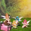 2Pcs Miniature Fairy Garden Bed with Flower Fairy Figurine  Resin Craft Ornament for DIY Fairy Garden, Terrarium, Tabletop Dcor, Garden Display,Creative Home Decoration & Collectible Resin Accessory view 3