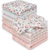 10-Pack Muslin Baby Washcloths for Newborn 12x12" Soft Absorbent Organic Cotton Muslin Wash Cloths for Babies Girl, Boy, Infant, Toddlers,Kids Face Towel,Bath Essentials,Baby Burp Rags (Sweet Charm) view 1