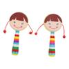 FELTECHELECTR 2Pcs Cartoon Wooden Rattle Handheld Musical Lightweight Safe for Hand Finger Flexibility Development Random Color view 1