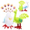 KOMBIUDA 4pcs Wind-up Peacock for Portable Cartoon Animal Clockwork Playthings with Wear-Resistant Design Safe Rounded Edges for Crawling and Interactive Fun view 1