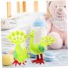 KOMBIUDA 4pcs Wind-up Peacock for Portable Cartoon Animal Clockwork Playthings with Wear-Resistant Design Safe Rounded Edges for Crawling and Interactive Fun view 4