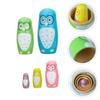 HAKIDZEL 5Pcs Hand Painted Wooden Owl Matryoshka Nesting Dolls Creative Animal for Home Decor view 3