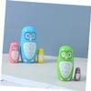 HAKIDZEL 5Pcs Hand Painted Wooden Owl Matryoshka Nesting Dolls Creative Animal for Home Decor view 4