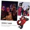 BCOATH Half Face Devil Mask Brown Red Horned Ghostlike Halloween Costume Party Cosplay Mask for Men for Masquerade and Festival Events view 4