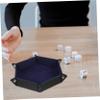 Gogogmee Hexagonal PU Dice Tray Folding Dice Storage Box Desktop Organizer Tray with Snap Corners Capacity Portable Velvet Dark Blue view 4