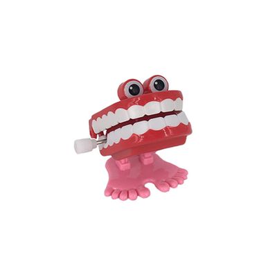 FELTECHELECTR Funny Wind Up Teeth with Eyes and Moving Feet Vibrating Dental for Amusing Wind-up to Cheer Up and Stress Halloween Novelty