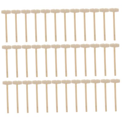 BCOATH 36pcs Wooden Mallet Hammer Natural Wood Mini Hammers for Boys Safe Smooth Finish Educational Interactive Play Tool
