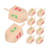 FELTECHELECTR 10 Pcs Wooden Spinning Tops Dreidel for Skill Development and Stress Relief Smooth Stable Spin Educational Wooden Gyro for Boys and Gift for Home School Outdoor Fun view 1