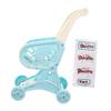 FELTECHELECTR Simulated Shopping Cart for Supermarket Push Trolley Pretend Play Storage Rack for Dolls and Blue Helps Walking Development view 1
