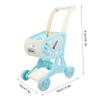 FELTECHELECTR Simulated Shopping Cart for Supermarket Push Trolley Pretend Play Storage Rack for Dolls and Blue Helps Walking Development view 2