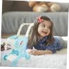 FELTECHELECTR Simulated Shopping Cart for Supermarket Push Trolley Pretend Play Storage Rack for Dolls and Blue Helps Walking Development view 4