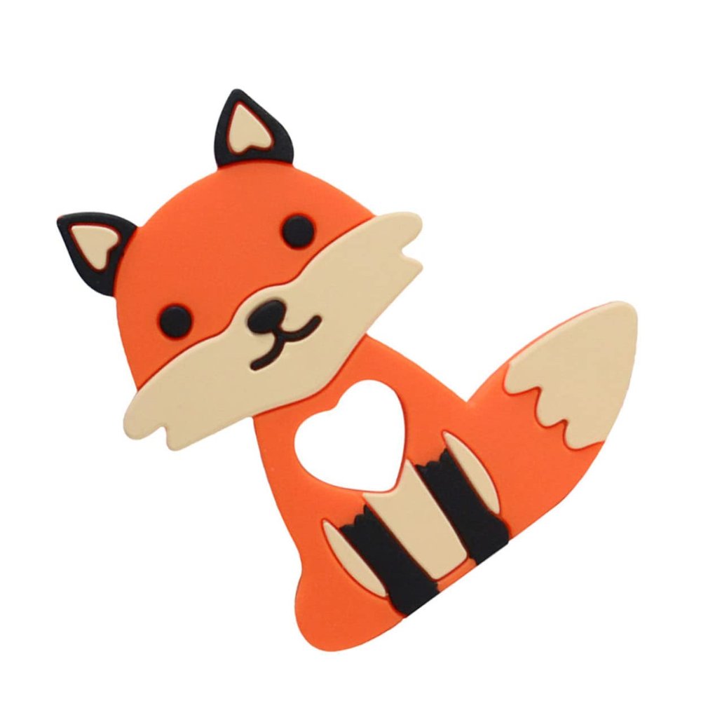 ORFOFE Food-Grade Silicone Teether for Teething Relief Grip Cartoon Animal Design Soother Safe Washable Gum Massage for Boys
