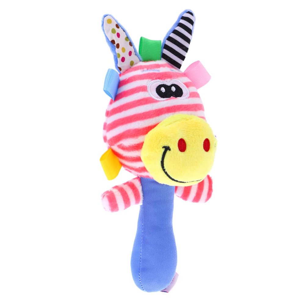HAKIDZEL Year Plush Hand Rattle Giraffe with Yellow Mouth Soft Educational Sound Bell for Early Learning Wrist Rattles for Boys and Sensory Development Gift for Newborns