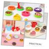 LALADEFIEE Simulation Wooden Afternoon Tea Dessert for Pretend Play Miniature Tea Party Playset Lightweight Educational Pretend Food with Realistic Texture view 2