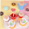 LALADEFIEE Simulation Wooden Afternoon Tea Dessert for Pretend Play Miniature Tea Party Playset Lightweight Educational Pretend Food with Realistic Texture view 3