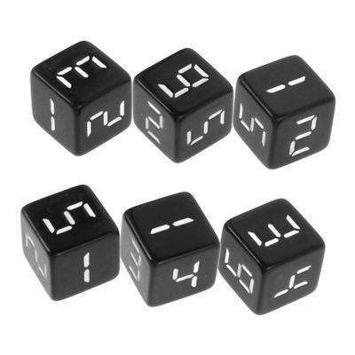 BCOATH 6pcs Black Six-Sided Dice Set Resin Number Dice for Board Games Classroom Math Party Prop for Group Entertainment and Versatile Game Use