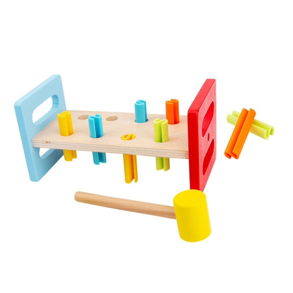 CIMAXIC 2Pcs Hammering Pounding for Interactive Whack Game Bench for Fine Motor Skill Development Safe Hammer for Cognitive Learning and Fun Play