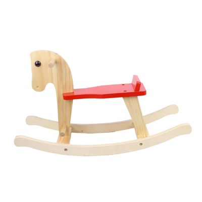 ORFOFE Wooden Rocking Horse Chair for Safe Natural Wood with Smooth Edges Stable Swing Angle Rocker for Boys and Lovely Horse Design for Playroom